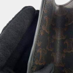 Celine Black Coated Canvas Leather Triomphe Horizontal Tote Bag