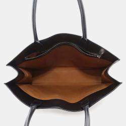 Celine Black Coated Canvas Leather Triomphe Horizontal Tote Bag