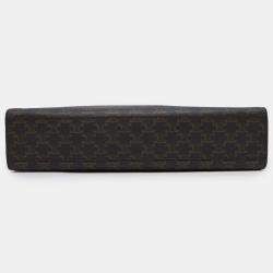 Celine Black Coated Canvas Leather Triomphe Horizontal Tote Bag