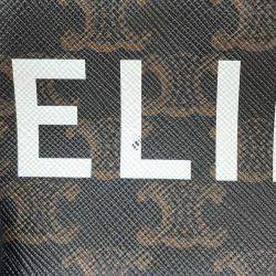 Celine Brown Pvc Leather Triomphe Logo Crossbody Bag