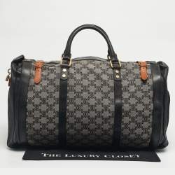 مملوكة مسبقًا Celine Black/Grey Macadam Canvas and Leather Duffel Bag