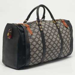 مملوكة مسبقًا Celine Black/Grey Macadam Canvas and Leather Duffel Bag