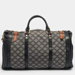 مملوكة مسبقًا Celine Black/Grey Macadam Canvas and Leather Duffel Bag