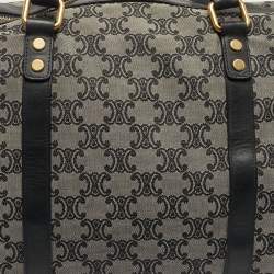 مملوكة مسبقًا Celine Black/Grey Macadam Canvas and Leather Duffel Bag