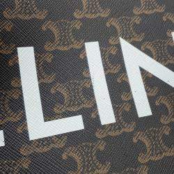 مملوكة مسبقًا حقيبة سيلين تريومف هورايزونتال كاباس جلد بي في سي أسود