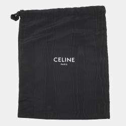 Pre Owned Celine Triomphe Bucket Bag Black Calf Leather Size Small