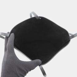 Pre Owned Celine Triomphe Bucket Bag Black Calf Leather Size Small