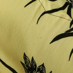 Pre Owned Celine Yellow/Black Sunflower Print Crepe Loose Fit Shirt S