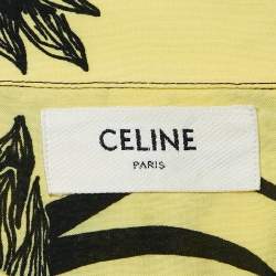 Pre Owned Celine Yellow/Black Sunflower Print Crepe Loose Fit Shirt S