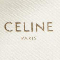 Pre Owned Celine Red Logo Print Jersey Crewneck T-Shirt L