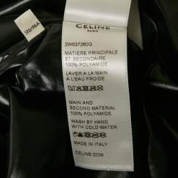 Pre Owned Celine Black Black /White Zebra Print Nylon Loose Cut Hooded Jacket XL