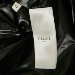 Pre Owned Celine Black Black /White Zebra Print Nylon Loose Cut Hooded Jacket XL