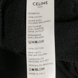 Pre Owned Celine Black Logo Print Cotton Track Pants S