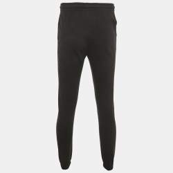 Pre Owned Celine Black Logo Print Cotton Track Pants S