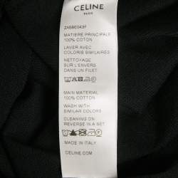 Pre Owned Celine Black Logo Embroidered Cotton Polo T-Shirt XL