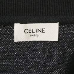 Pre Owned Celine Black Logo Embroidered Cotton Polo T-Shirt XL