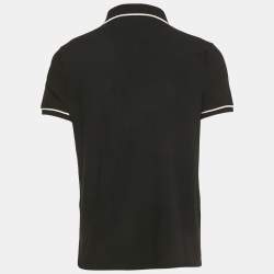 Pre Owned Celine Black Logo Embroidered Cotton Polo T-Shirt XL