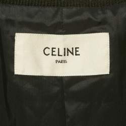 Pre Owned Celine Black Satin Button Front Bomber Jacket S