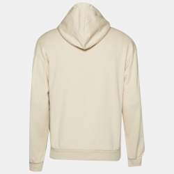 Pre Owned Celine Beige Logo Print Cotton Hoodie S