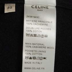 مملوكة مسبقًا Celine Navy Blue Wool Open Collar Caban Jacket XL