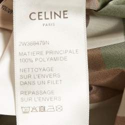 Pre Owned Celine Green Camouflage Print Nylon Anorak Windbreaker S