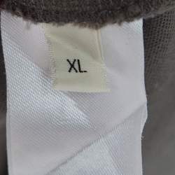 Pre Owned Celine Homme Grey Logo Print Cotton Half Sleeve T-Shirt XL