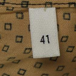Celine Yellow Square Printed Crepe Buttoned Shirt L