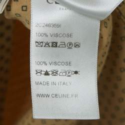 Celine Yellow Square Printed Crepe Buttoned Shirt L