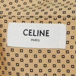 Celine Yellow Square Printed Crepe Buttoned Shirt L
