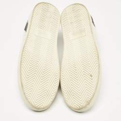 Celine White/Black Print Leather Triomphe Sneakers Size 41