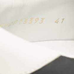 Celine White/Black Print Leather Triomphe Sneakers Size 41