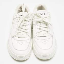 Celine White Leather Lace Up Sneakers Size 44