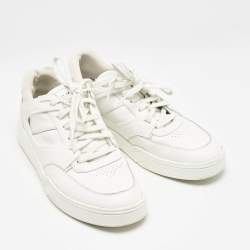 Celine White Leather Lace Up Sneakers Size 44