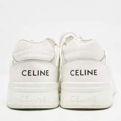 Celine White Leather Lace Up Sneakers Size 44