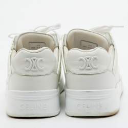 Pre Owned Celine CT-02 Size 43 White Leather Lace Up Low Top Sneakers