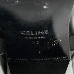 Celine Black Leather Ankle Length Boots Size 46