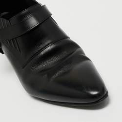 Celine Black Leather Ankle Length Boots Size 46
