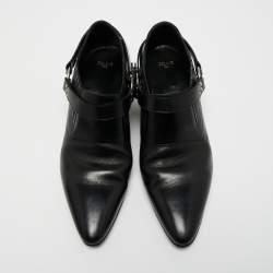 Celine Black Leather Ankle Length Boots Size 46