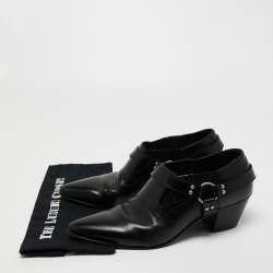 Celine Black Leather Ankle Length Boots Size 46