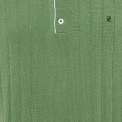 مملوكة مسبقًا CH Carolina Herrera Green Cotton Knit Polo T-Shirt L