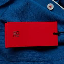 Pre Owned CH Carolina Herrera Blue Cotton Knit Polo T-Shirt L