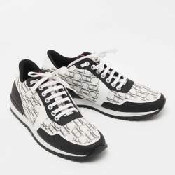 CH Carolina Herrera White/Black Canvas And Leather Low Top Sneakers Size 40