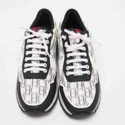 CH Carolina Herrera White/Black Canvas And Leather Low Top Sneakers Size 40