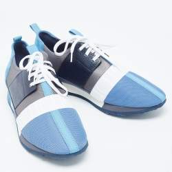 Pre Owned CH Carolina Herrera Multicolor Suede and Leather Low Top Sneakers Size 41.5