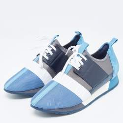 Pre Owned CH Carolina Herrera Multicolor Suede and Leather Low Top Sneakers Size 41.5