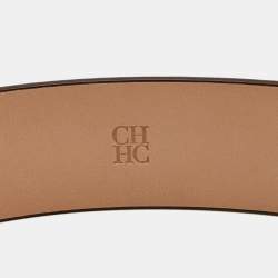 Pre Owned CH Carolina Herrera Brown Leather CH Belt 100CM