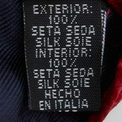 Pre Owned CH Carolina Herrera Red Logo Silk Jacquard Tie