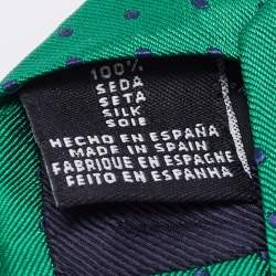 Pre Owned CH Carolina Herrera Green Dotted Silk Tie