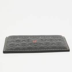 CH Carolina Herrera Black/Red Embossed Leather Card Holder