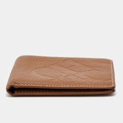 CH Carolina Herrera Brown Monogram Embossed Leather Bifold Wallet